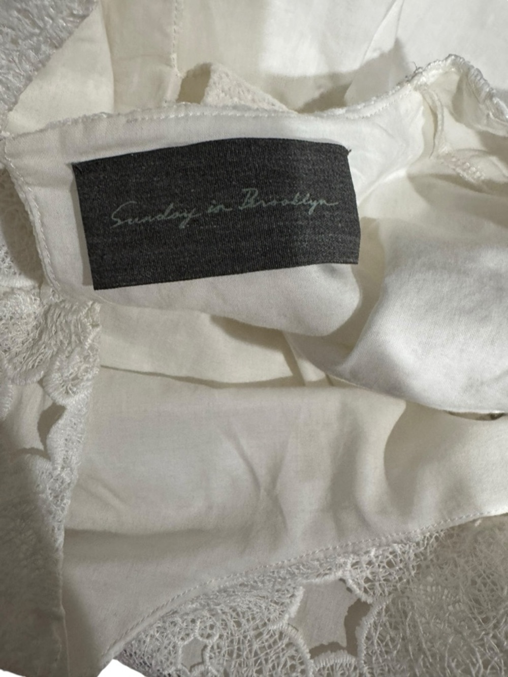 Anthropologie Sunday in Brooklyn White Lace Bodice Short Dress - Picture 11 of 11